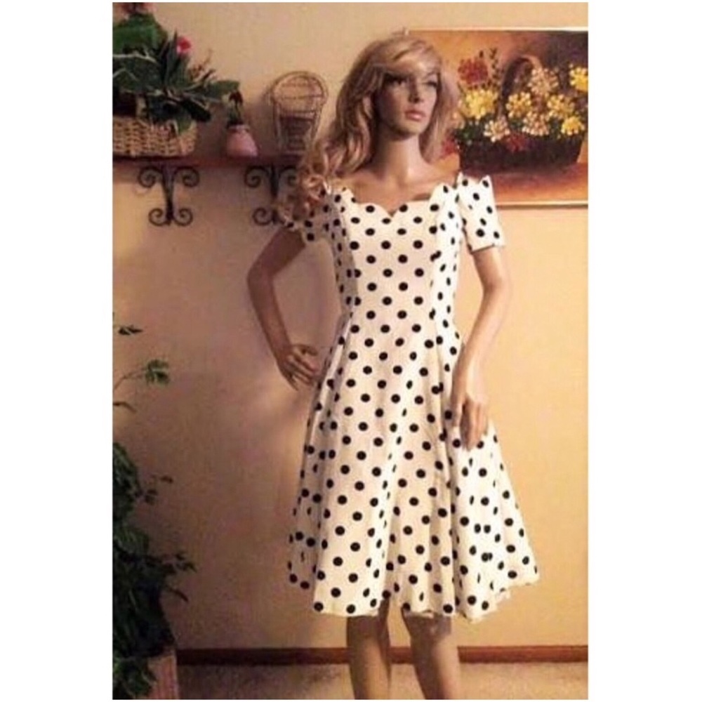 Karen Lucas Niki Vintage 80's Polka Dot Dress (6)